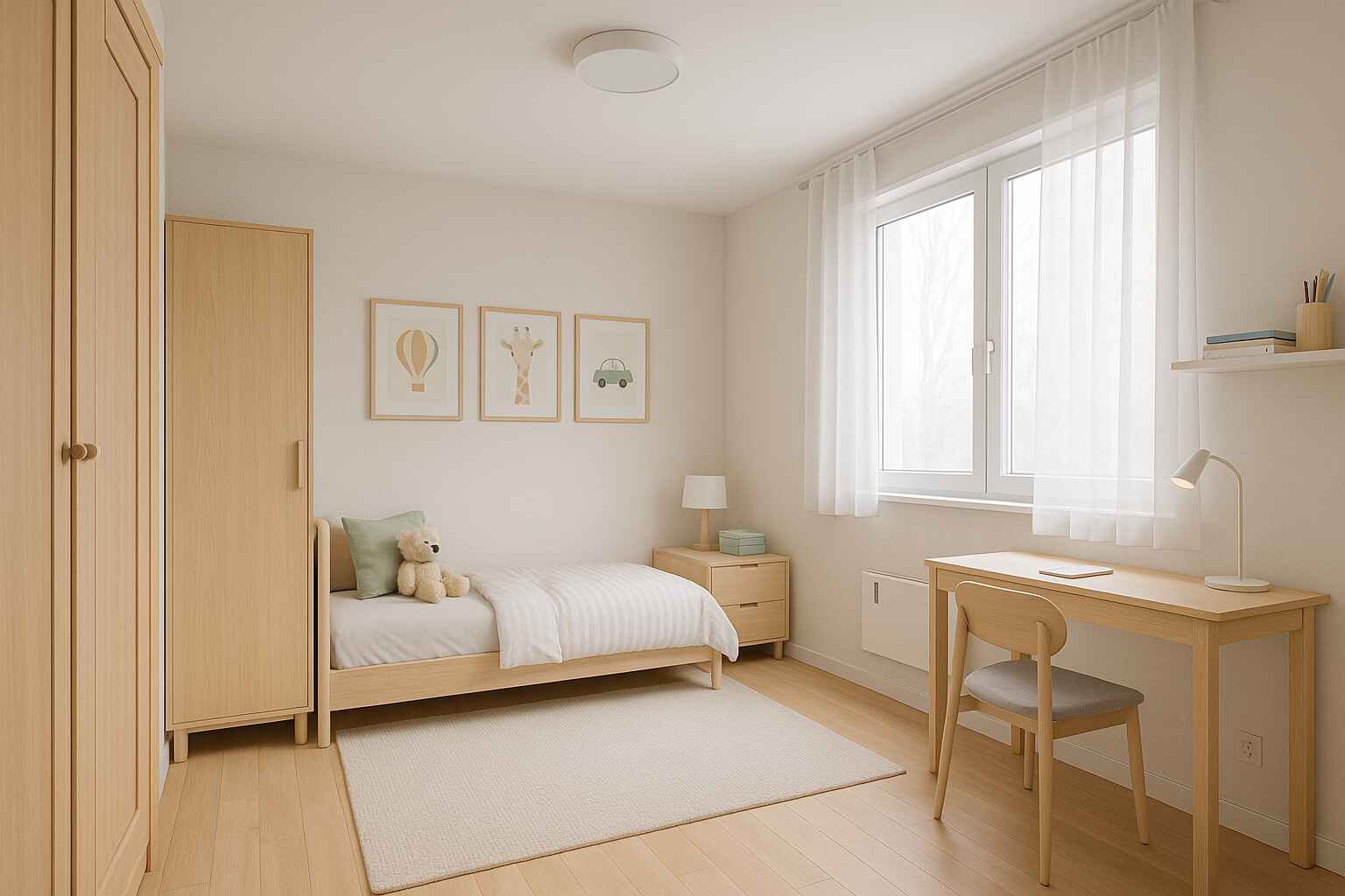 Chambre minimaliste pour enfant