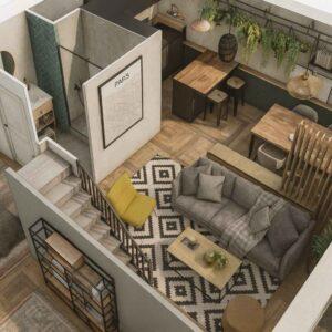 Vue d'ensemble du rez-de-chaussée